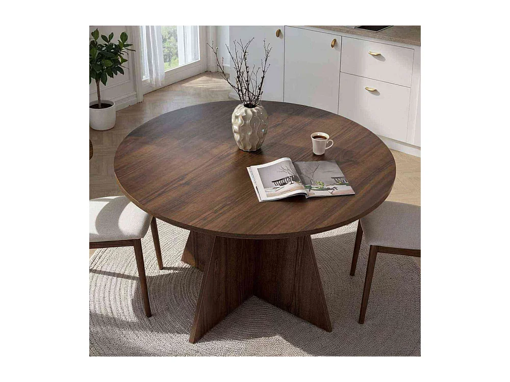 Table à manger ronde en aggloméré Virella