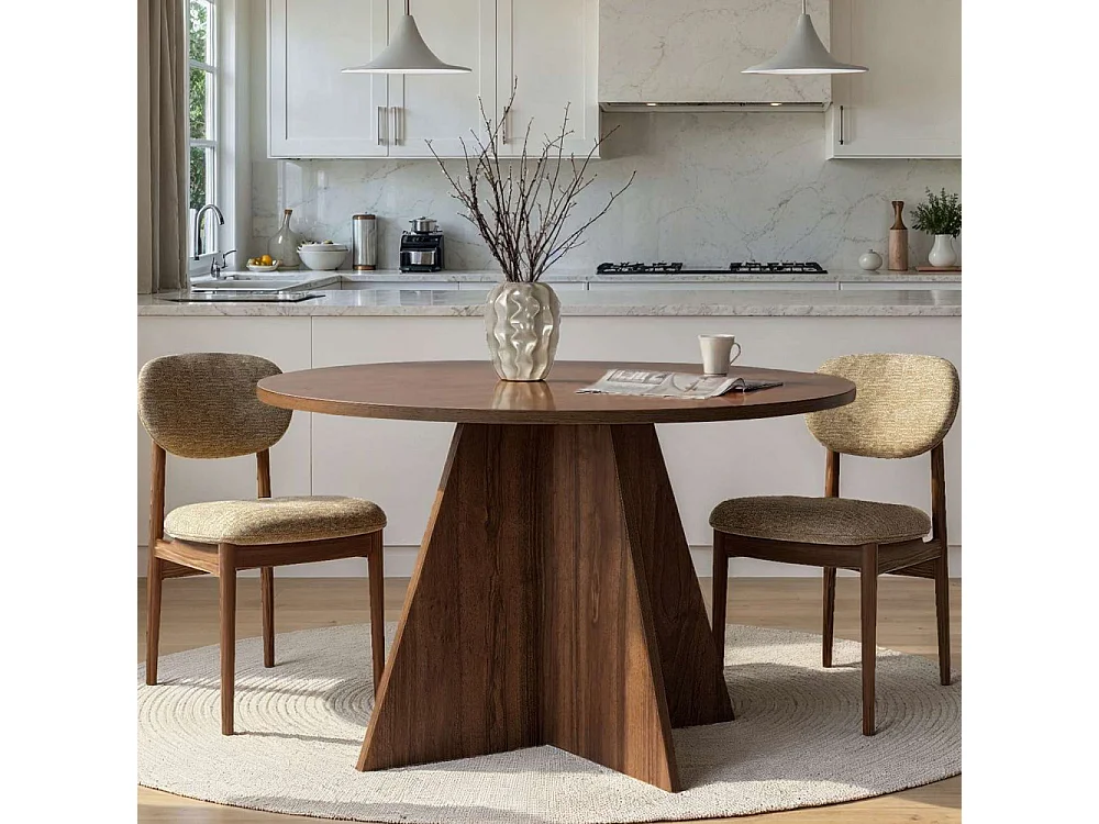 Table à manger ronde en aggloméré Virella