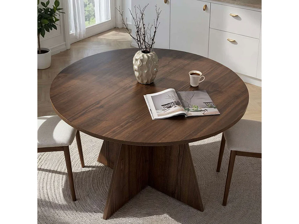 Table à manger ronde en aggloméré Virella