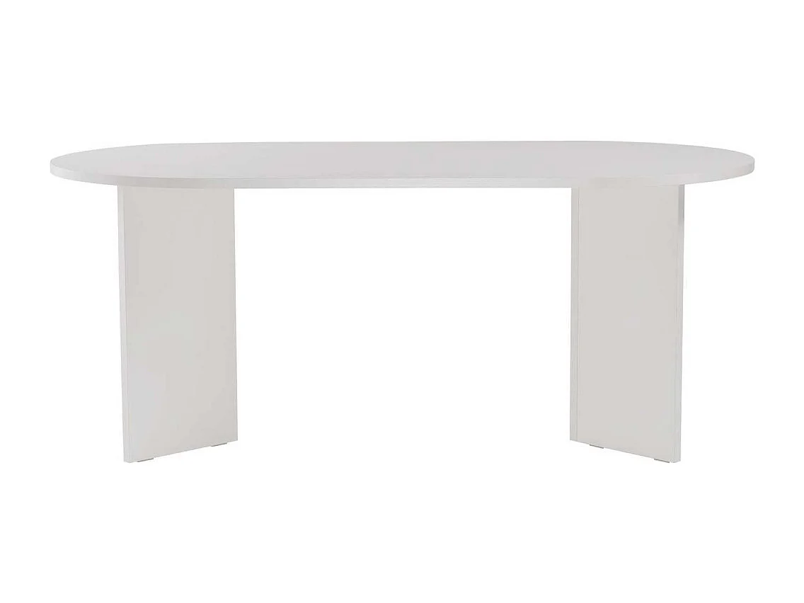Mesa de comedor – 180 cm x 75 cm x 89,5 cm – Madera blanca – Tablero de partículas