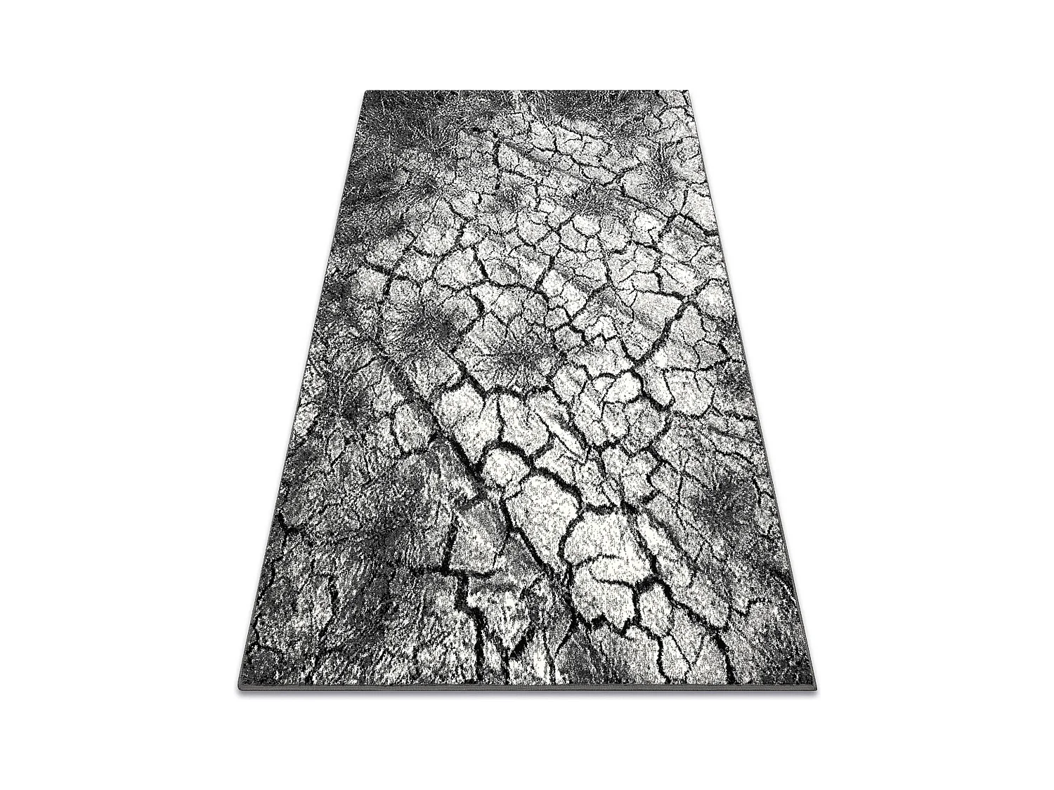 Tapis SILVER Terra sol fissuré gris 200x400 cm