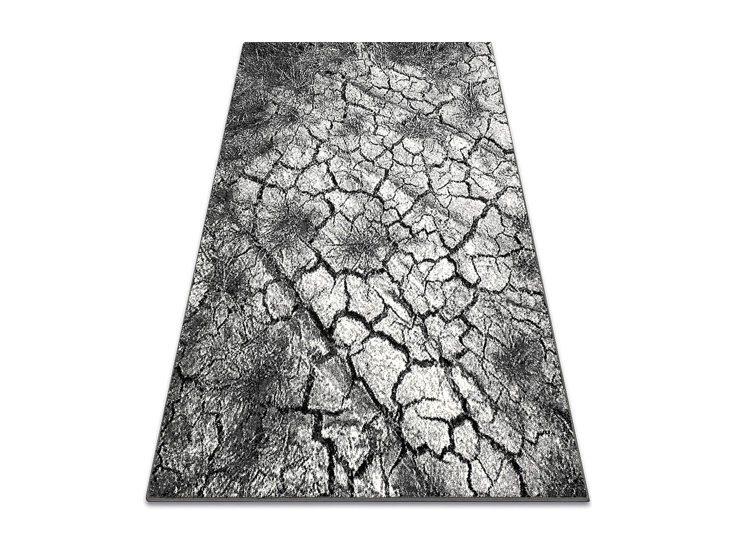 Tapis SILVER Terra sol fissuré gris 200x400 cm