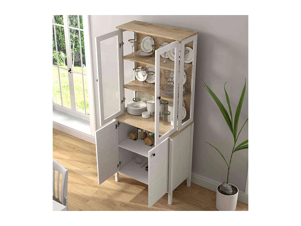 Meuble de rangement en aggloméré Frannie Modèle 2 : 83 x 47 x 194 cm