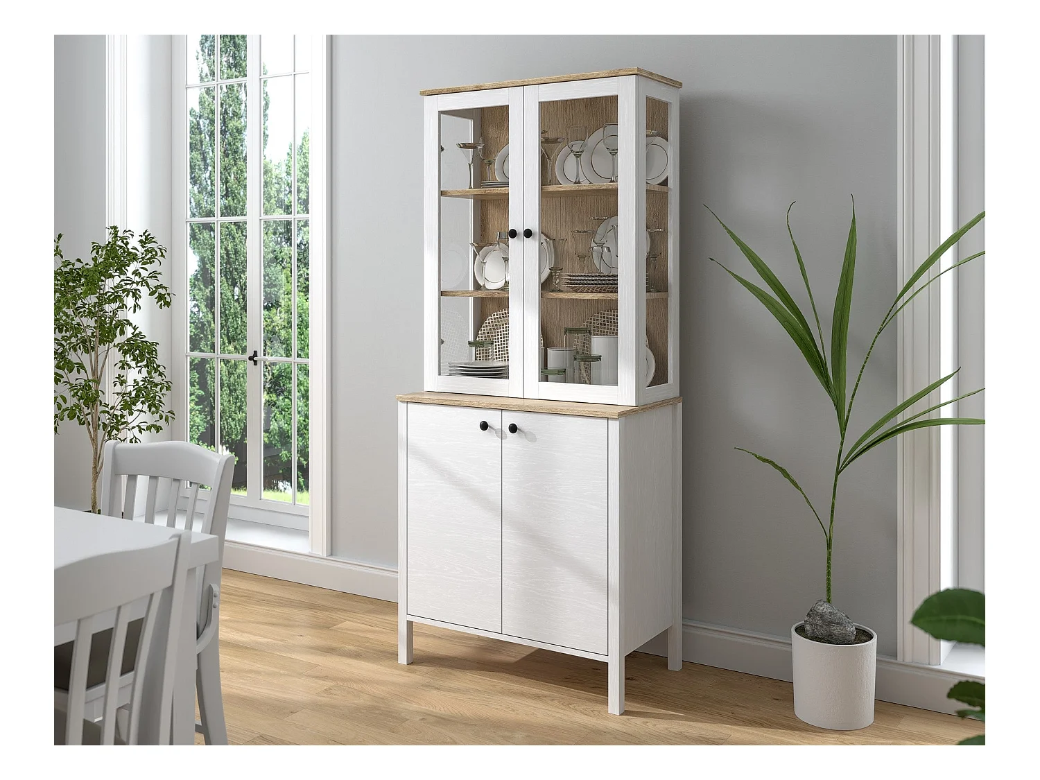 Meuble de rangement en aggloméré Frannie Modèle 2 : 83 x 47 x 194 cm