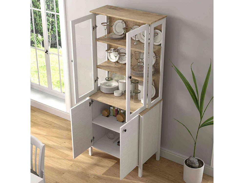 Meuble de rangement en aggloméré Frannie Modèle 2 : 83 x 47 x 194 cm