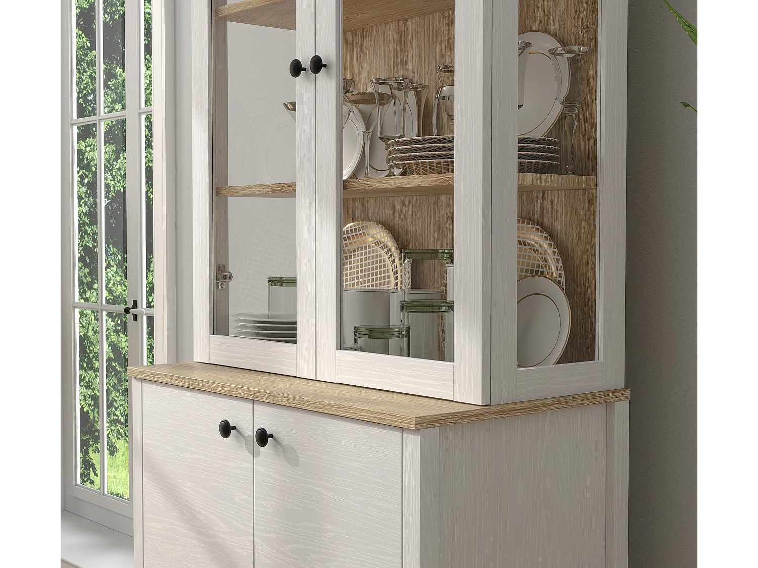 Meuble de rangement en aggloméré Frannie Modèle 2 : 83 x 47 x 194 cm