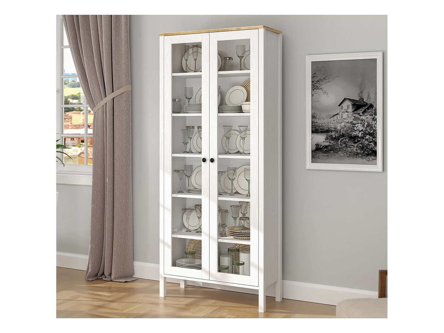 Meuble de rangement en aggloméré Frannie Modèle 3 : 83 x 35 x 194 cm
