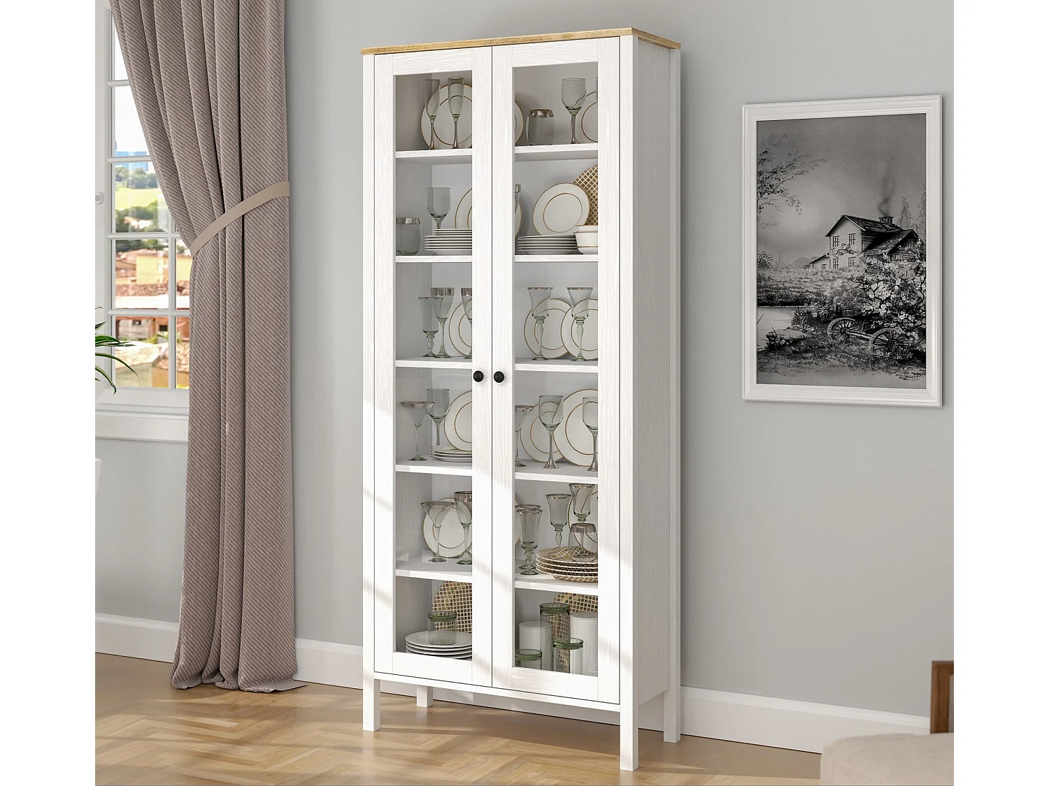 Meuble de rangement en aggloméré Frannie Modèle 3 : 83 x 35 x 194 cm