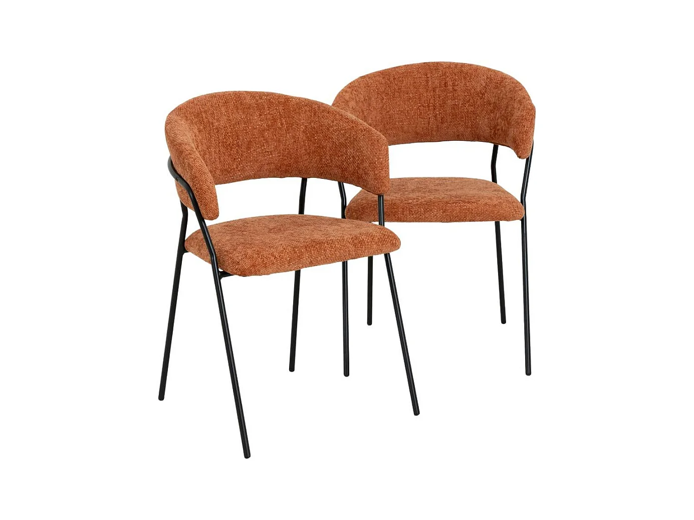 Chaise arrondie terracotta Kanoa (lot de 2)