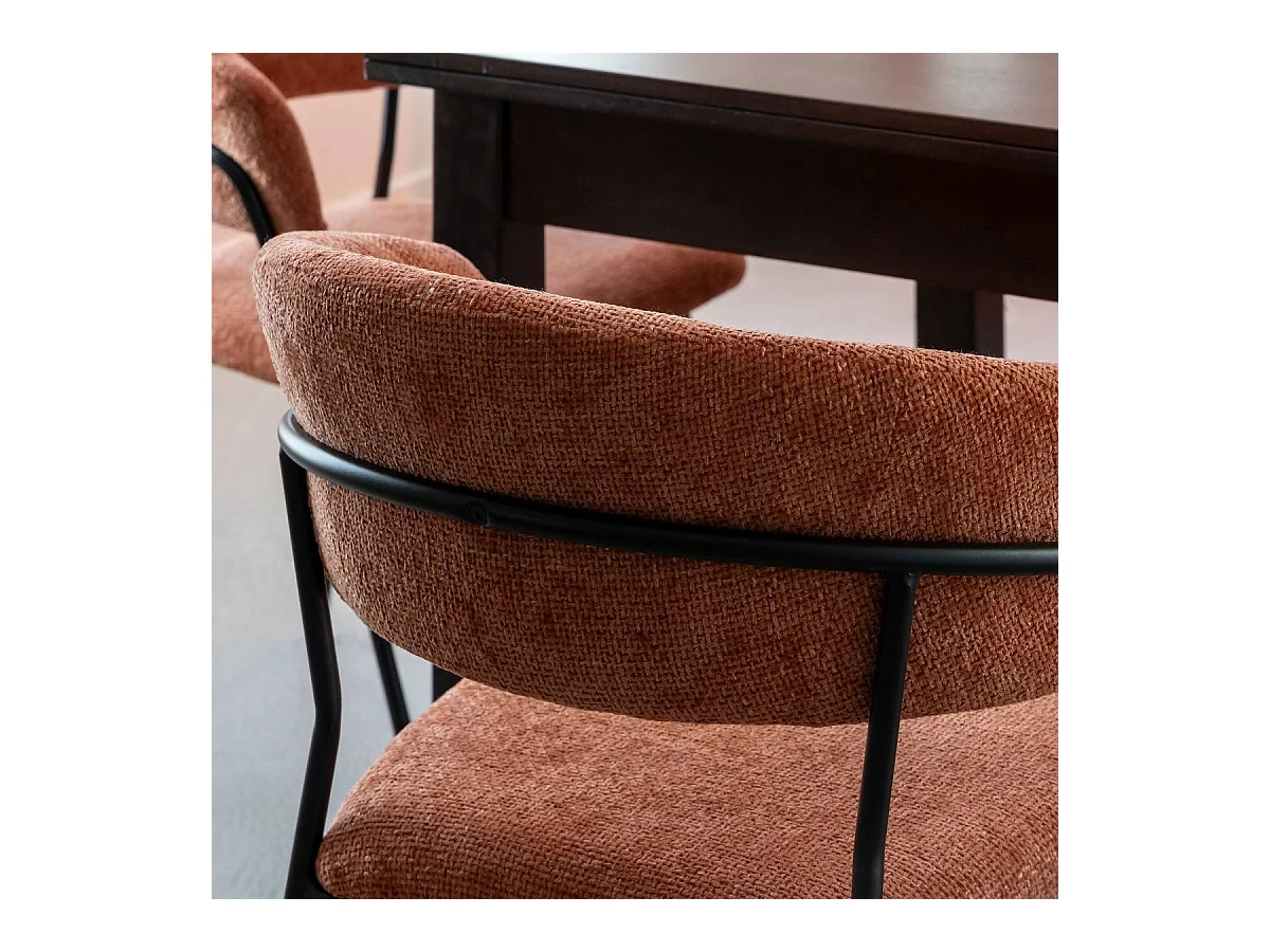 Chaise arrondie terracotta Kanoa (lot de 2)