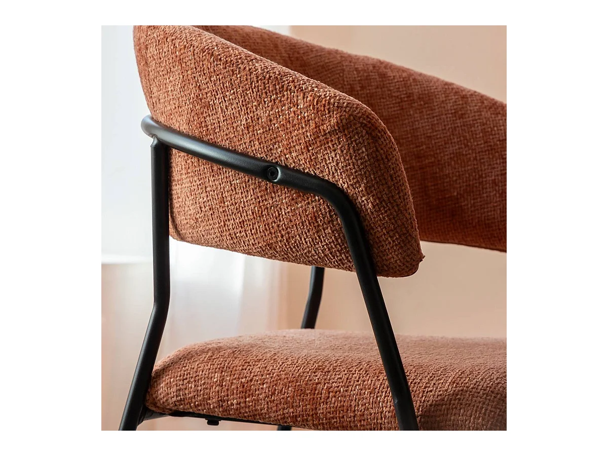 Chaise arrondie terracotta Kanoa (lot de 2)