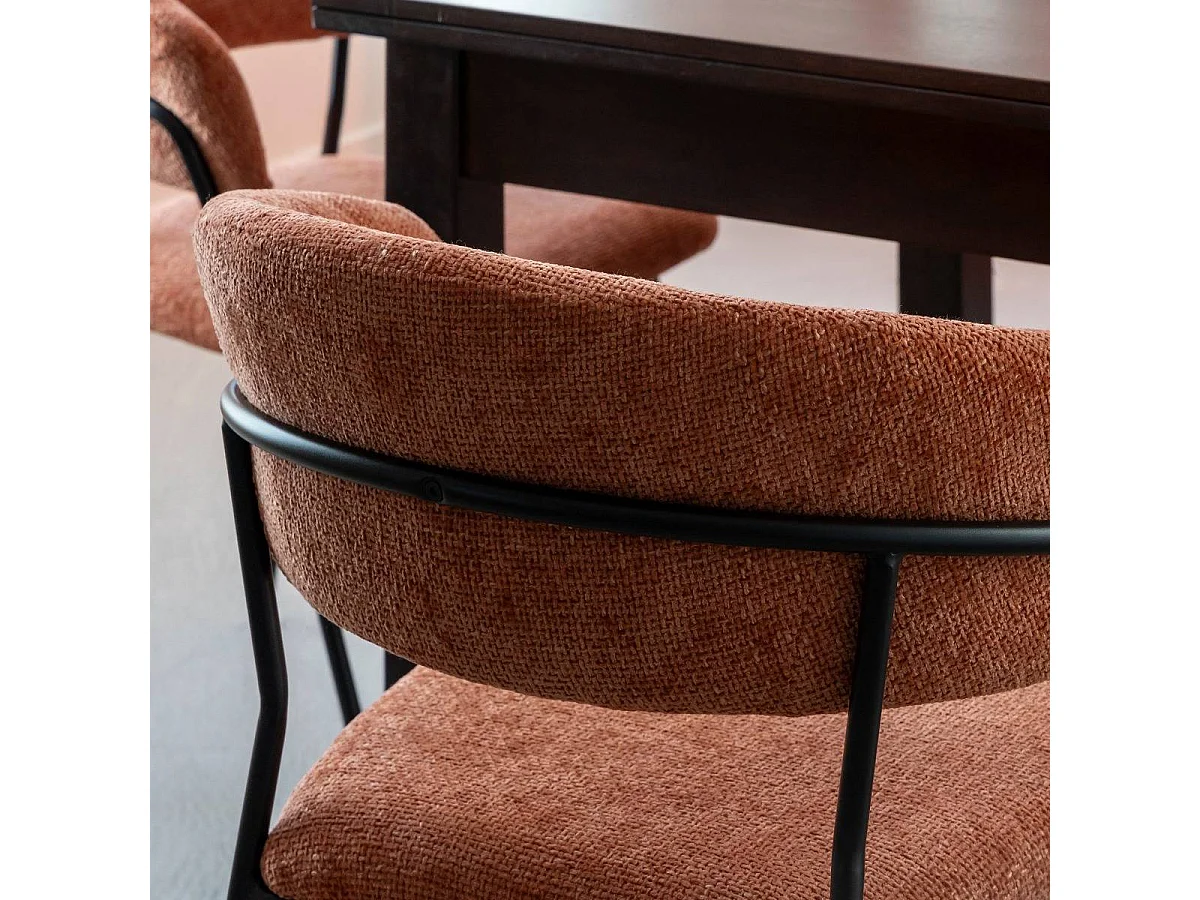 Chaise arrondie terracotta Kanoa (lot de 2)