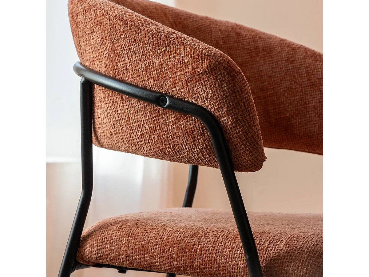 Chaise arrondie terracotta Kanoa (lot de 2)