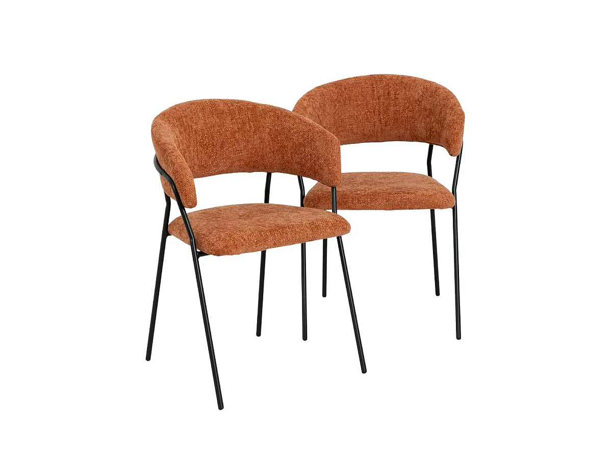 Chaise arrondie terracotta Kanoa (lot de 2)