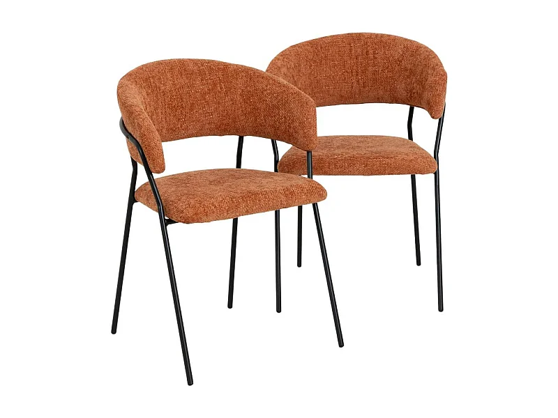 Chaise arrondie terracotta Kanoa (lot de 2)