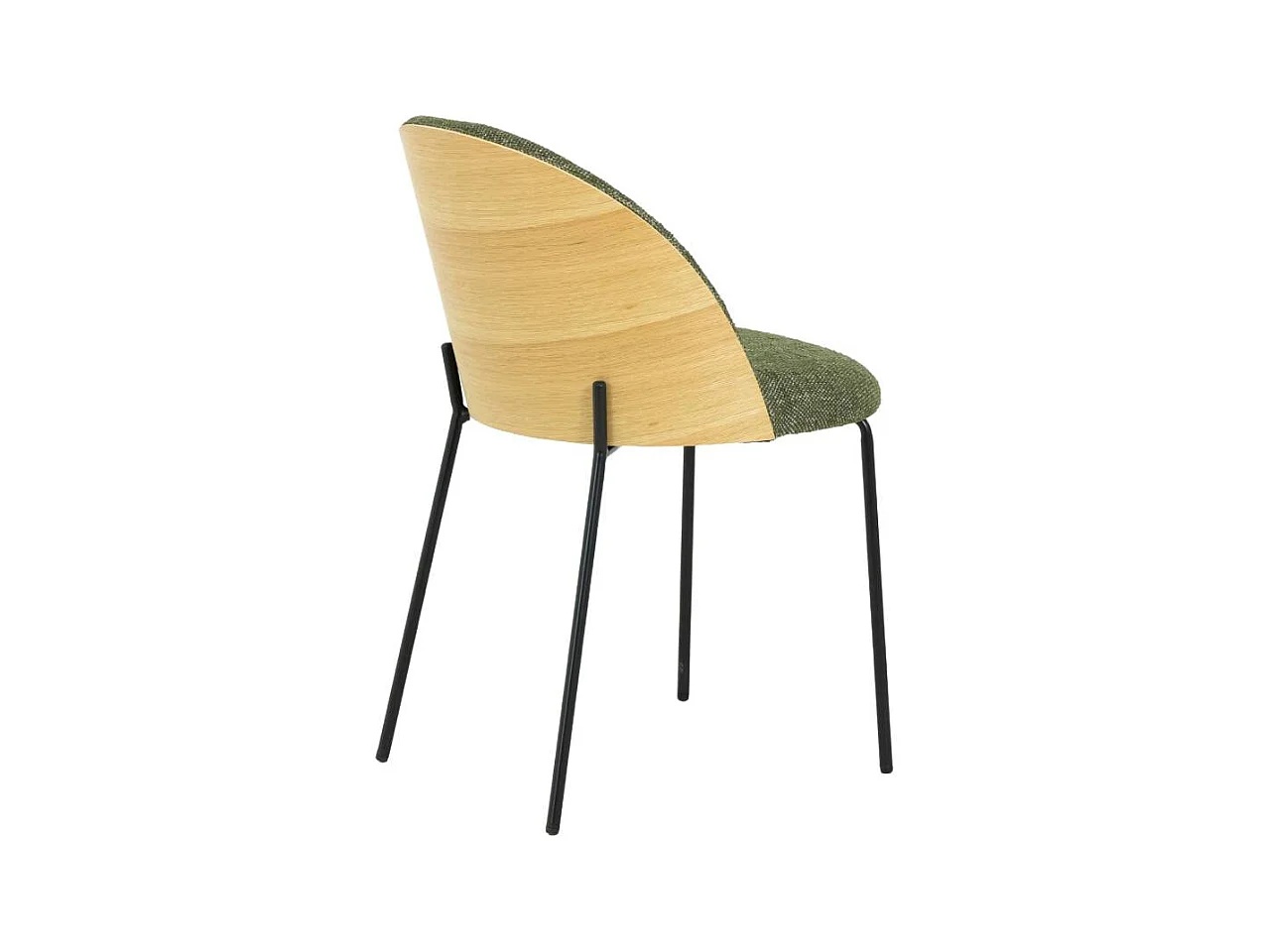 Chaise en tissu vert et bois clair Kanoa (lot de 2)