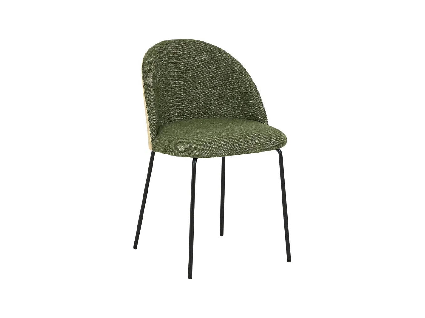 Chaise en tissu vert et bois clair Kanoa (lot de 2)