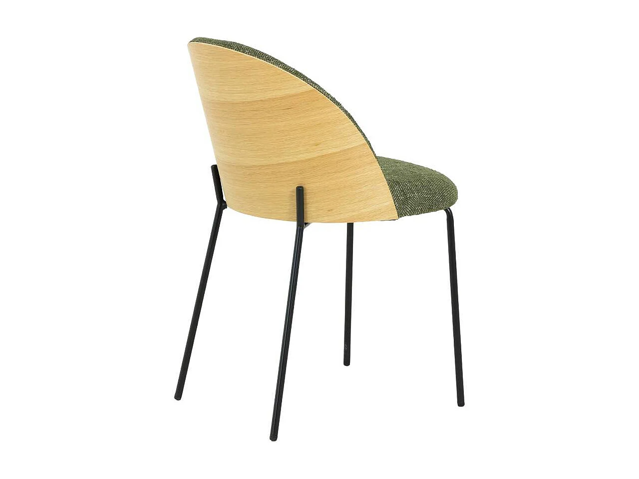 Chaise en tissu vert et bois clair Nyssa (lot de 2)