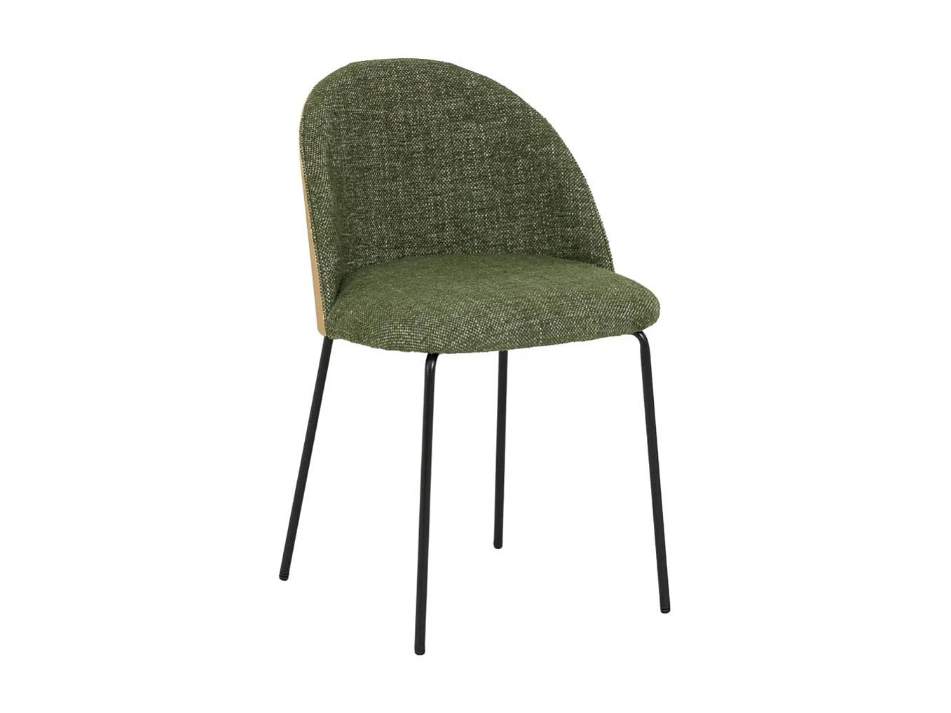 Chaise en tissu vert et bois clair Nyssa (lot de 2)