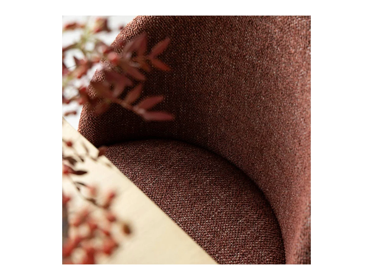 Chaise en tissu acajou et bois clair Nyssa (lot de 2)