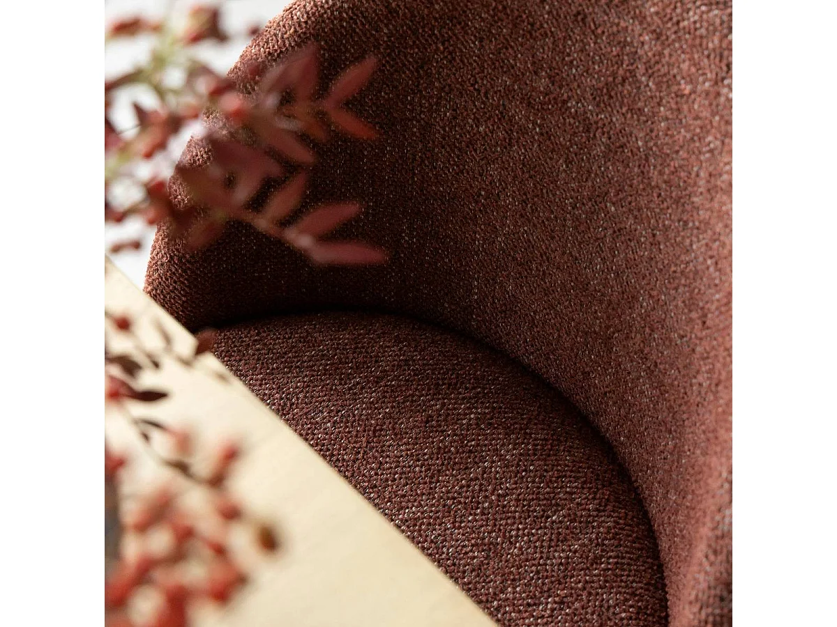 Silla de tejido rojo oscuro y madera clara Nyssa (lote de 2)