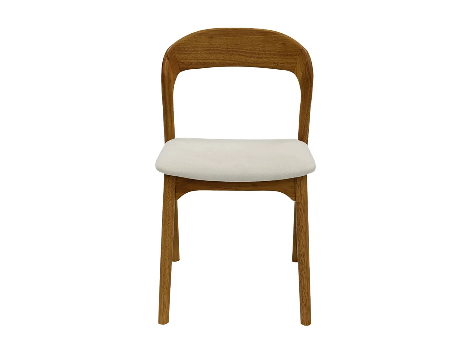 Set 2 sedie vintage in legno di hevea e tessuto, noce