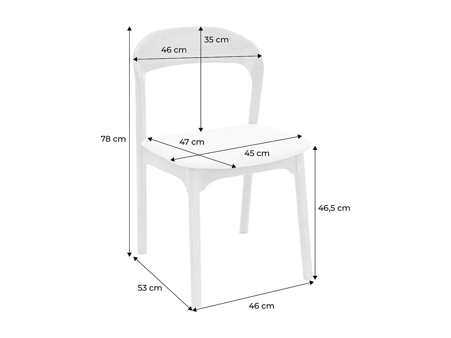 Set 2 sedie vintage in legno di hevea e tessuto, noce