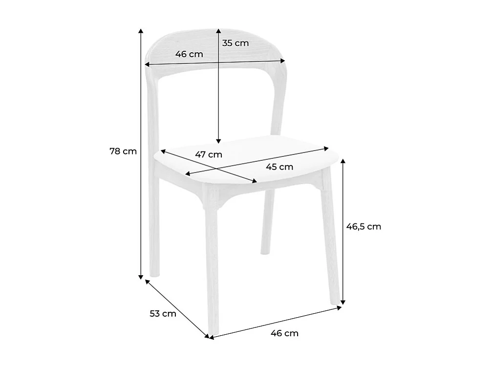 Set 2 sedie vintage in legno di hevea e tessuto, noce