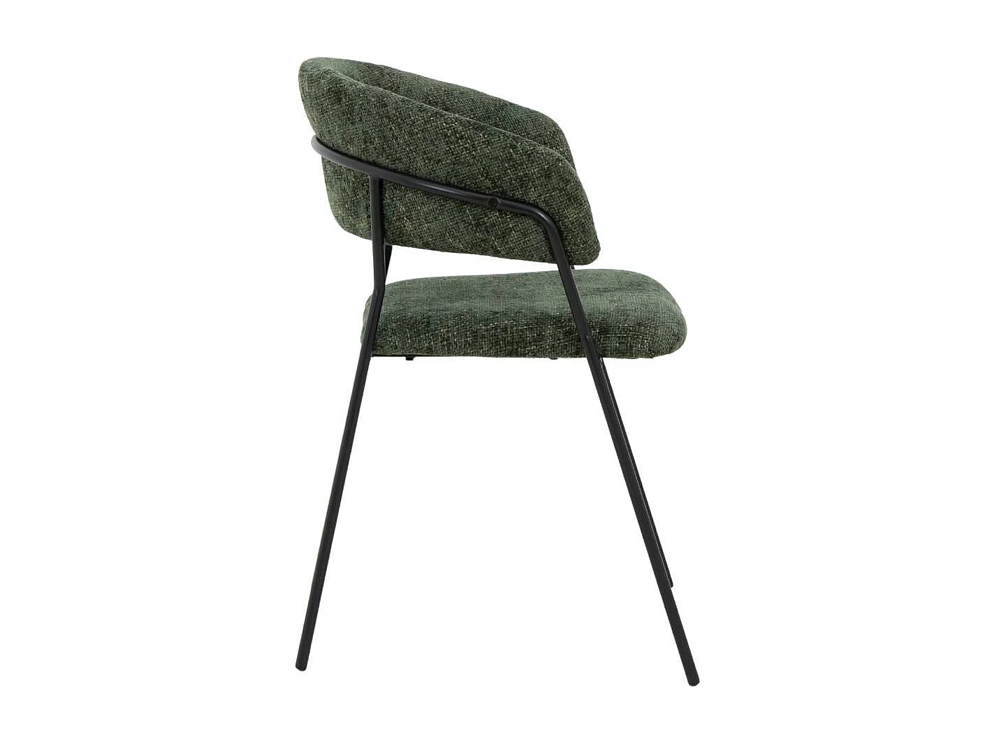 Chaise arrondie tissu vert Kanoa (lot de 2)