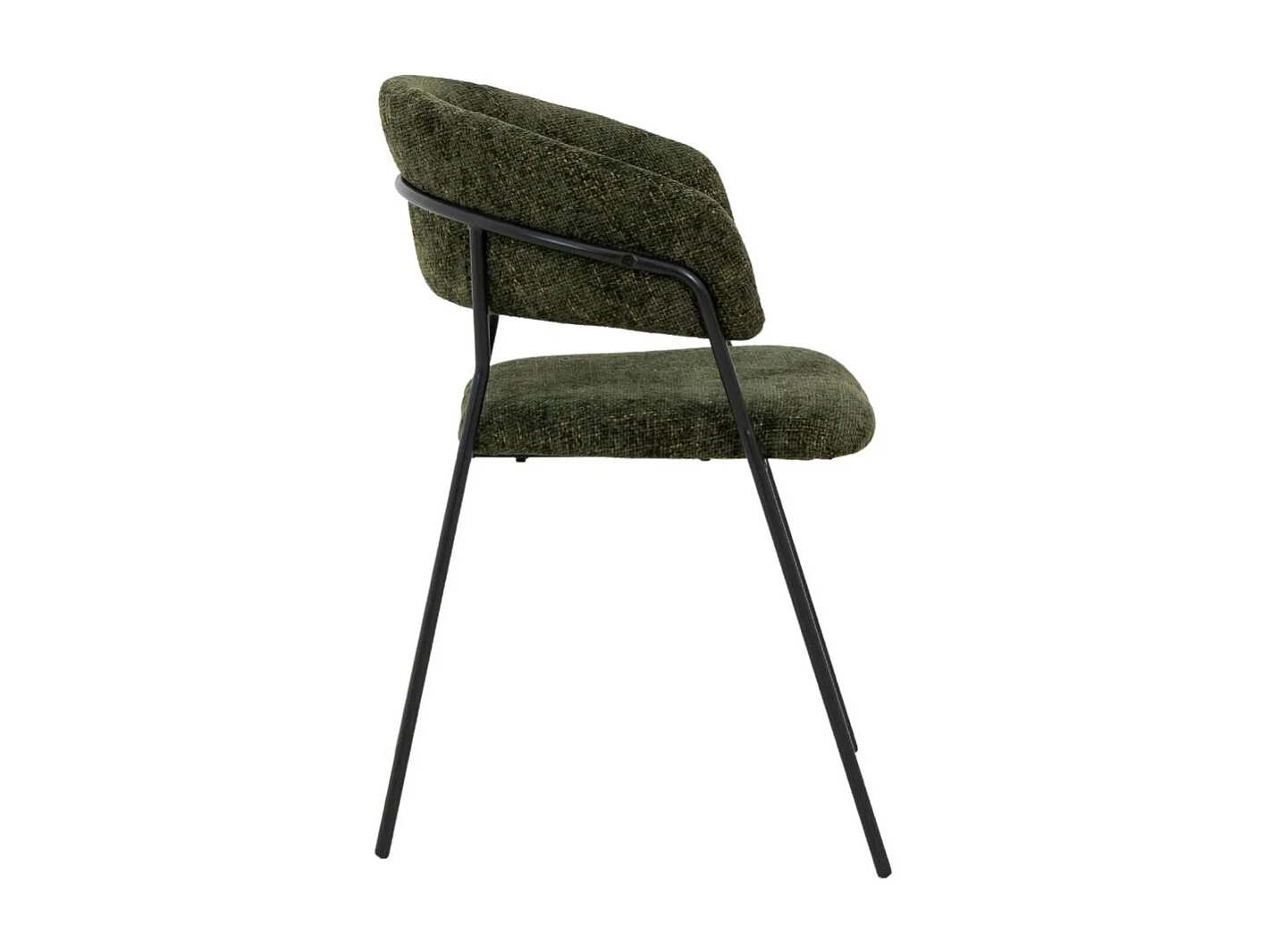 Chaise arrondie tissu vert Kanoa (lot de 2)