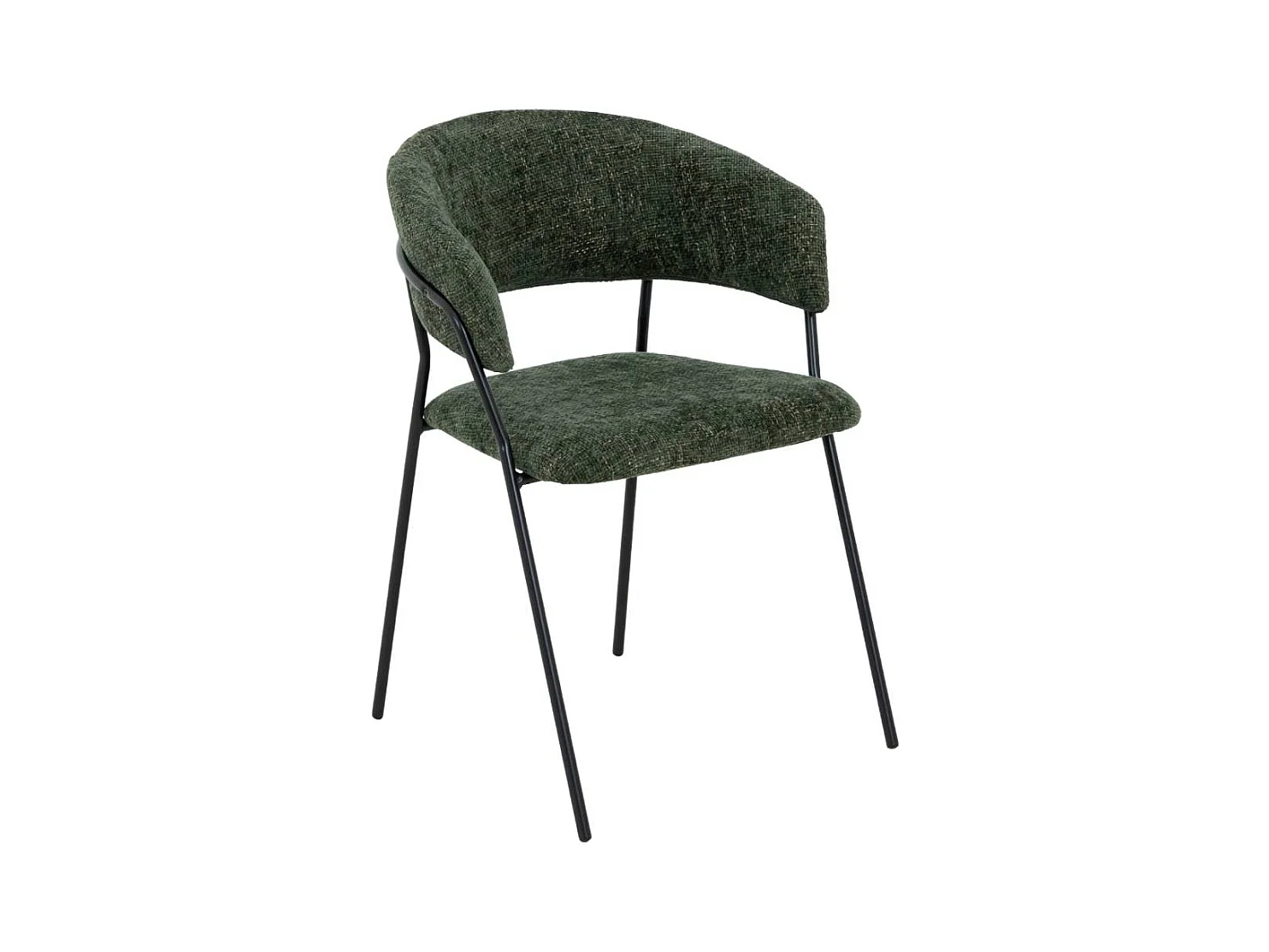 Chaise arrondie tissu vert Kanoa (lot de 2)
