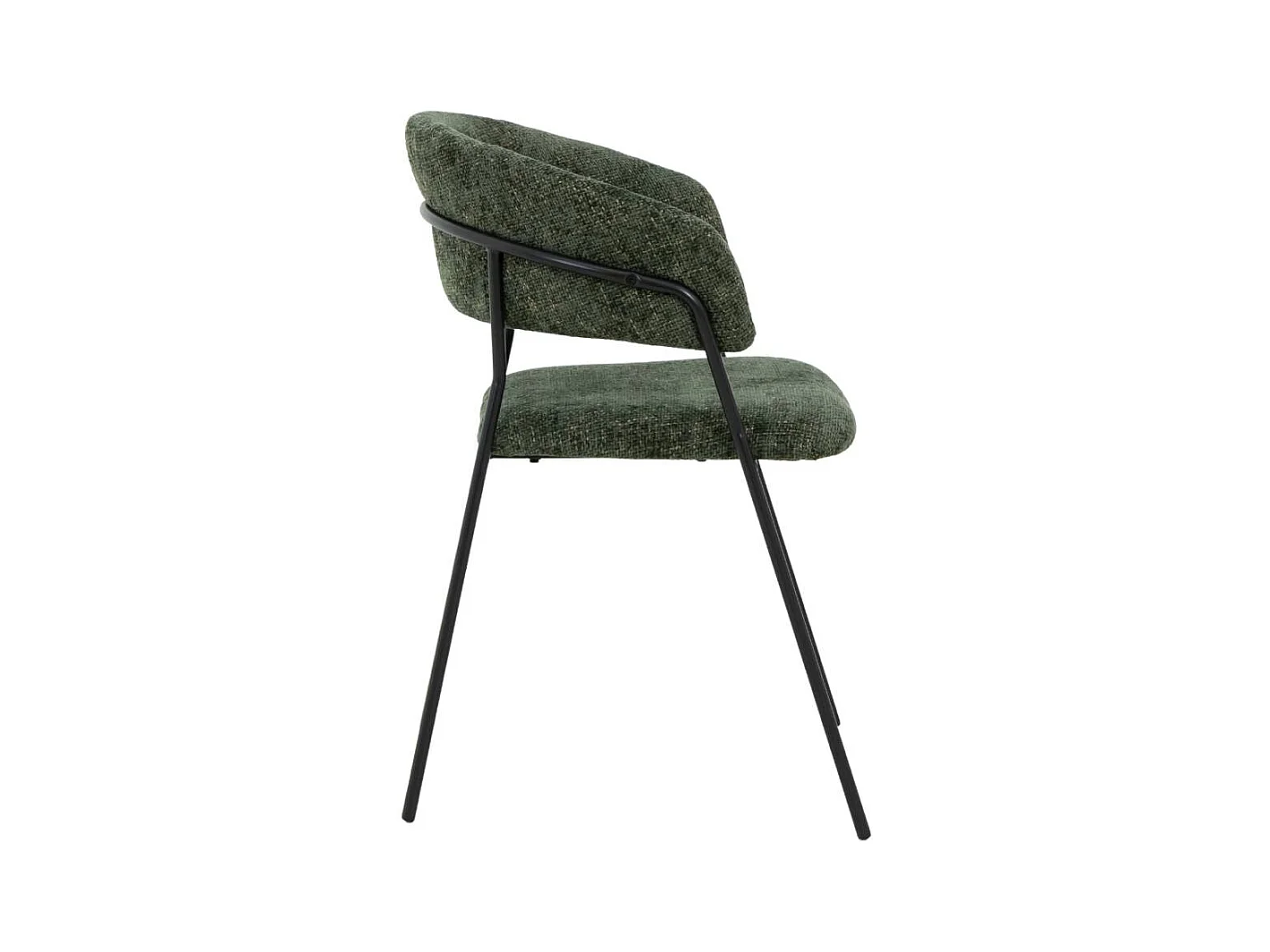 Chaise arrondie tissu vert Kanoa (lot de 2)