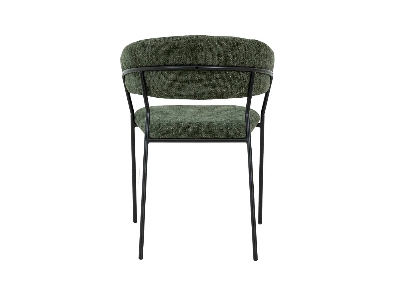 Chaise arrondie tissu vert Kanoa (lot de 2)