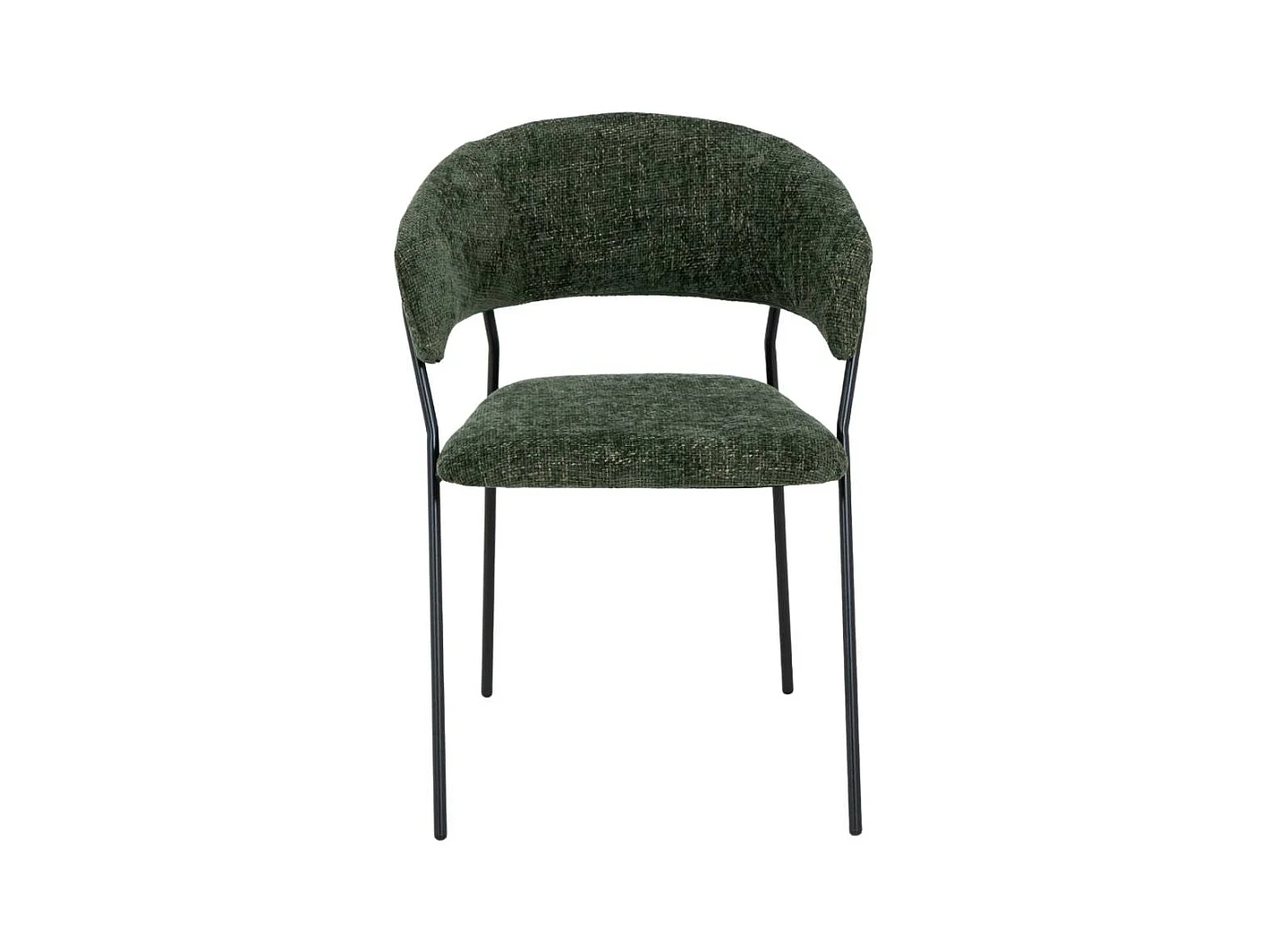Chaise arrondie tissu vert Kanoa (lot de 2)