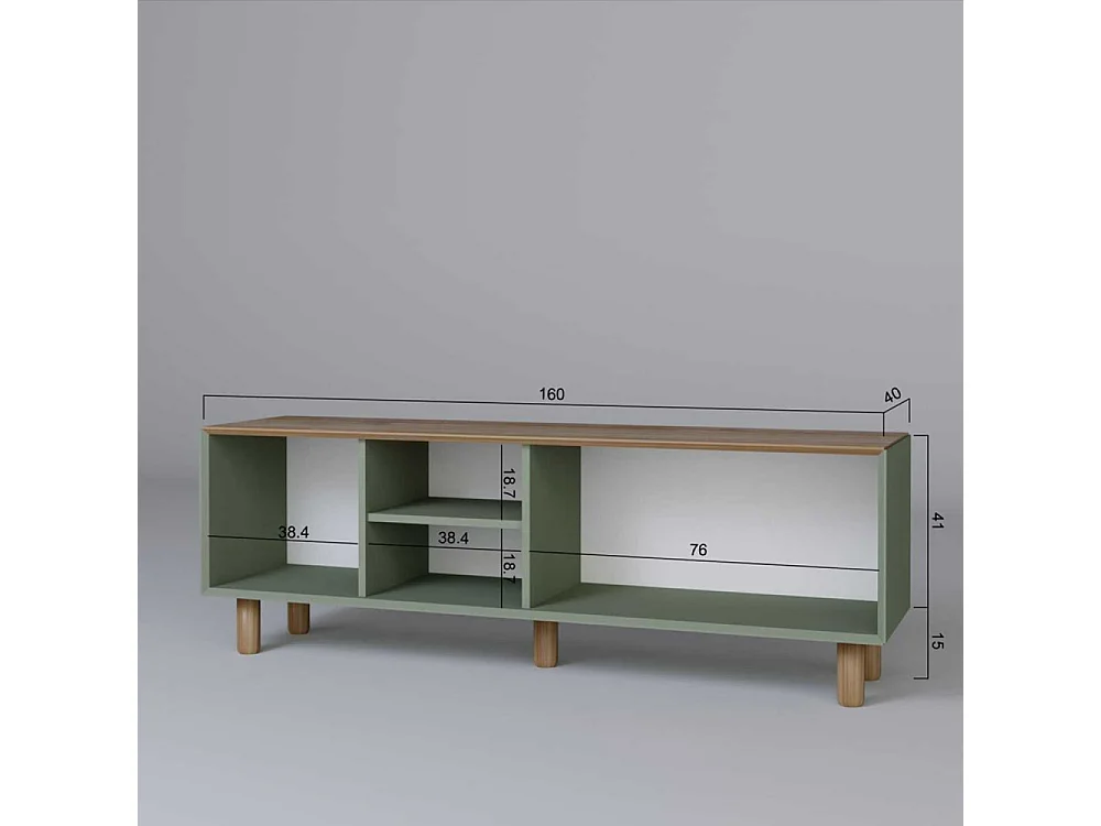 Móvel de TV – 160 cm x 56 cm x 40 cm – Verde – MDF