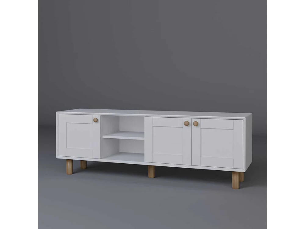 Móvel de TV – 160cm – Branco – Aglomerado revestido de melamina