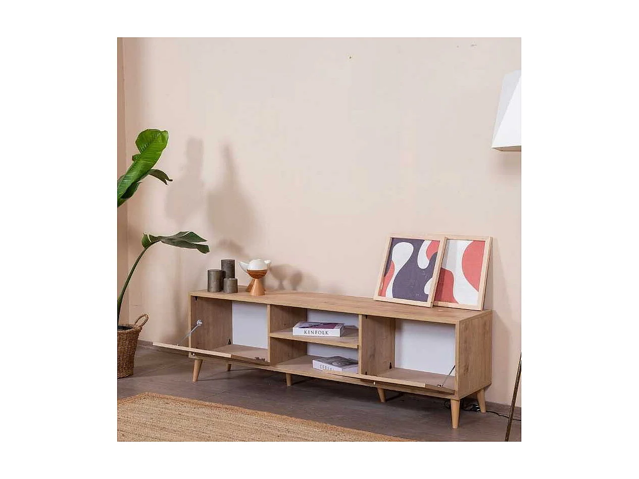 Móvel de TV – 55 cm x 180 cm x 41 cm – Carvalho – Aglomerado e MDF