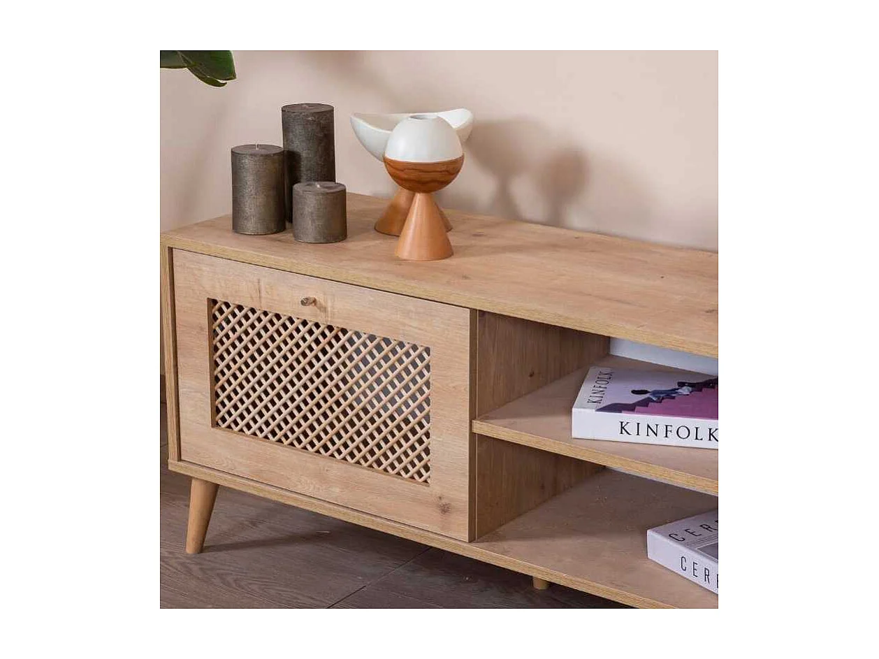 Móvel de TV – 55 cm x 180 cm x 41 cm – Carvalho – Aglomerado e MDF