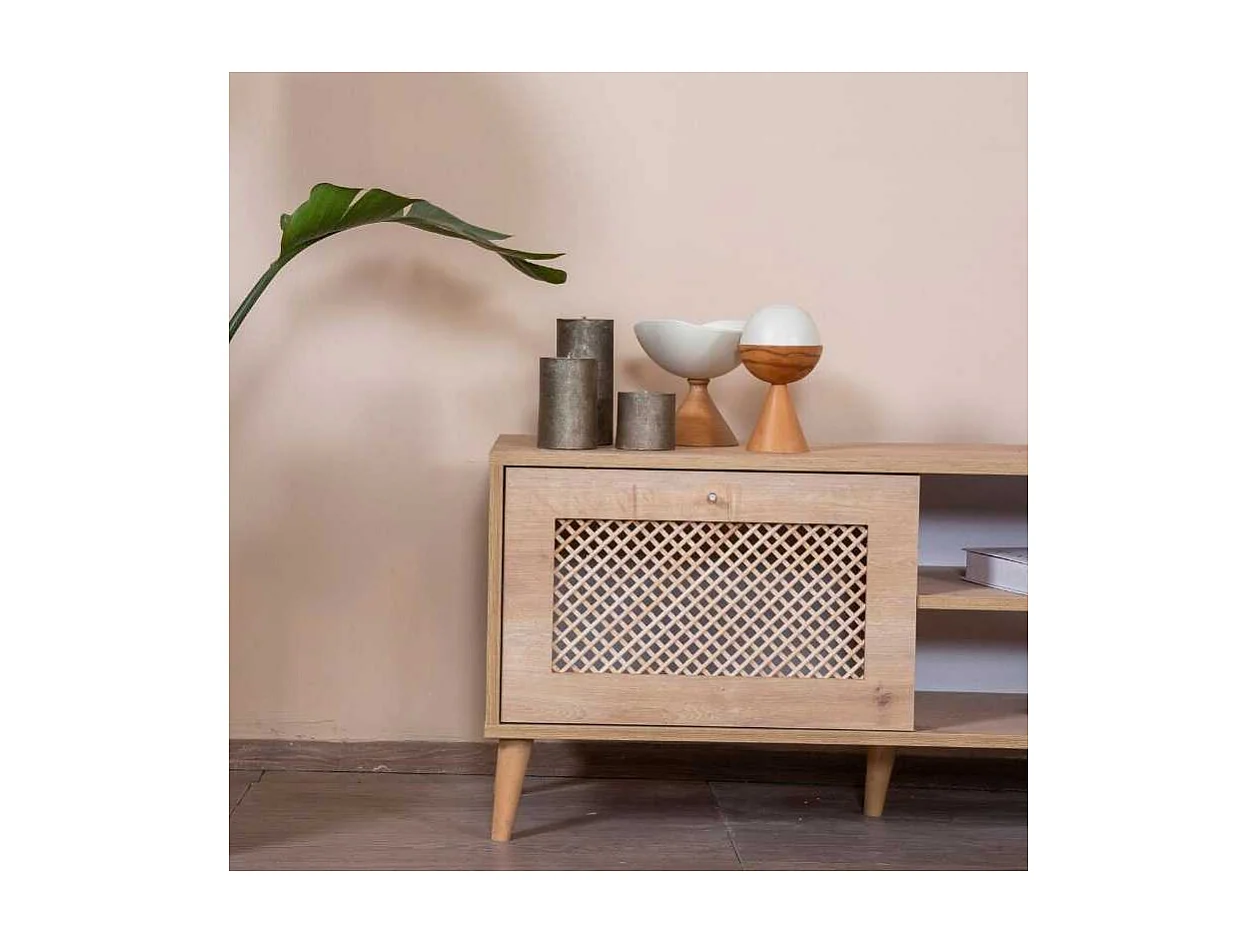 Móvel de TV – 55 cm x 180 cm x 41 cm – Carvalho – Aglomerado e MDF