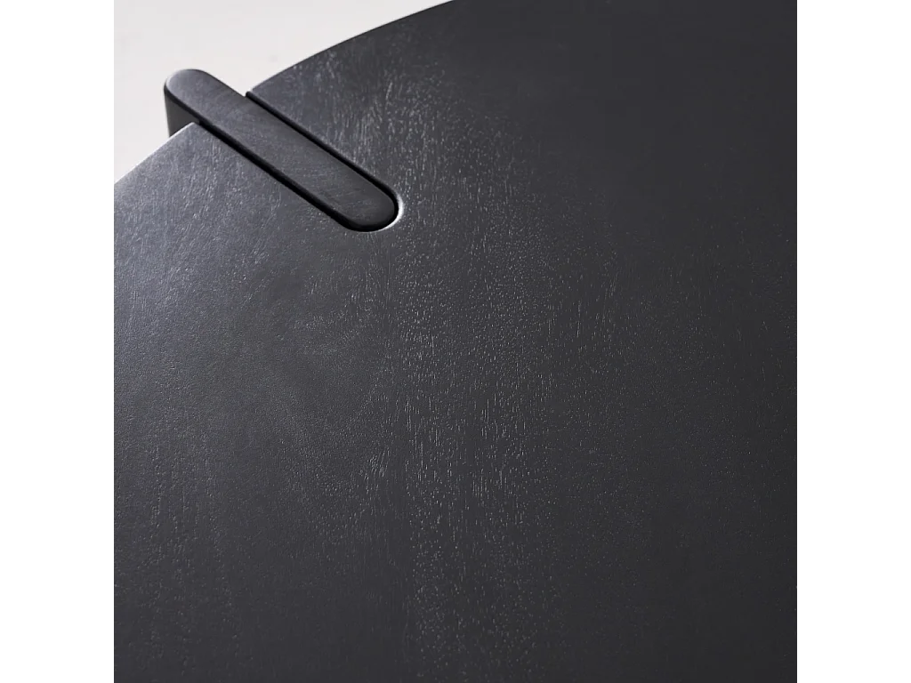 Mesa de centro exótica redonda de madera maciza negro