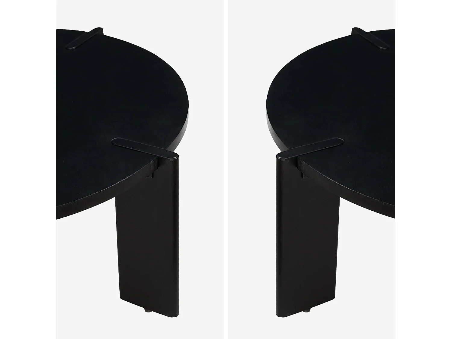 Mesa de centro exótica redonda de madera maciza negro