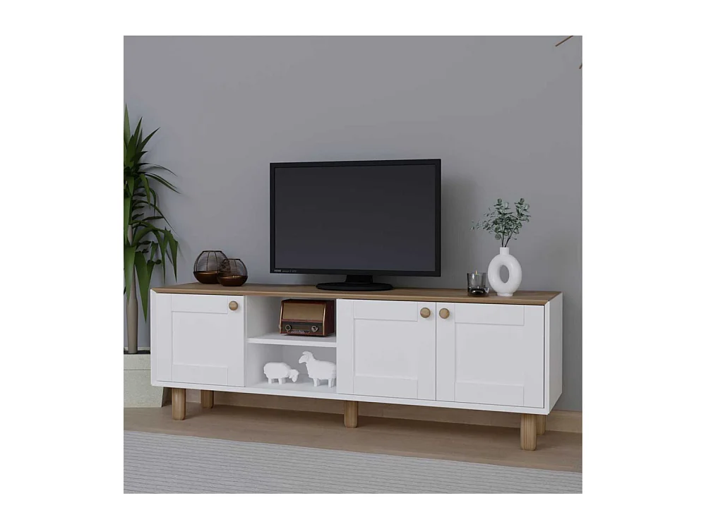 Meuble TV 3 portes en aggloméré Bohemian