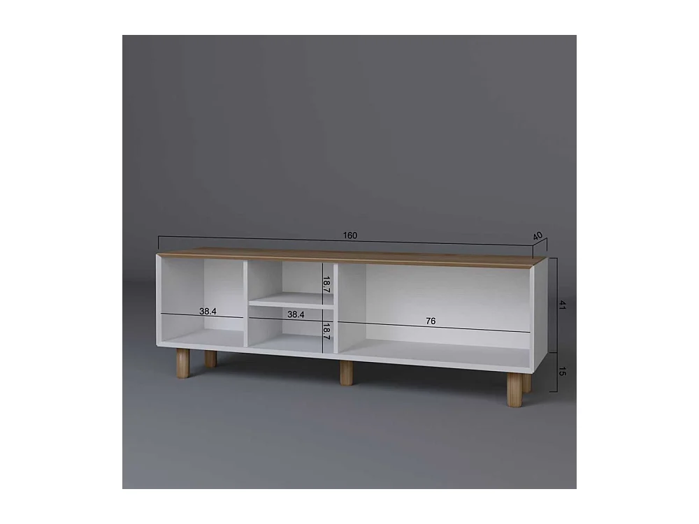 Meuble TV 3 portes en aggloméré Bohemian