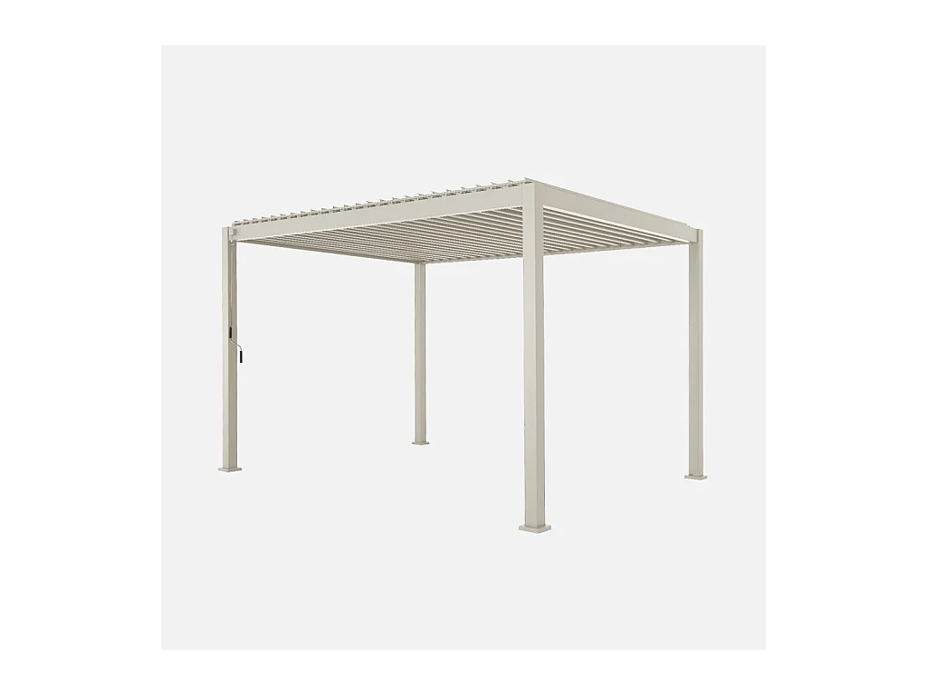 Pérgola bioclimática  3x4m de aluminio con lamas orientables beige