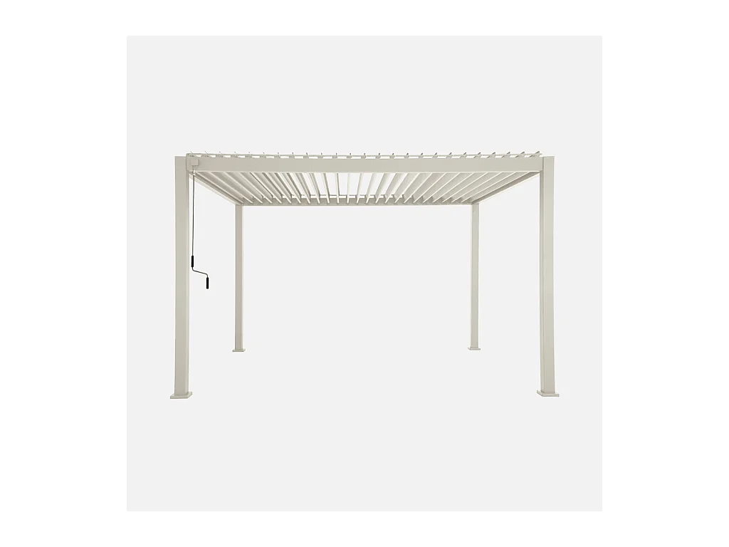 Pérgola bioclimática  3x4m de aluminio con lamas orientables beige
