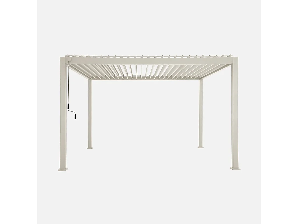 Pérgola bioclimática 3x4m de aluminio con lamas orientables beige