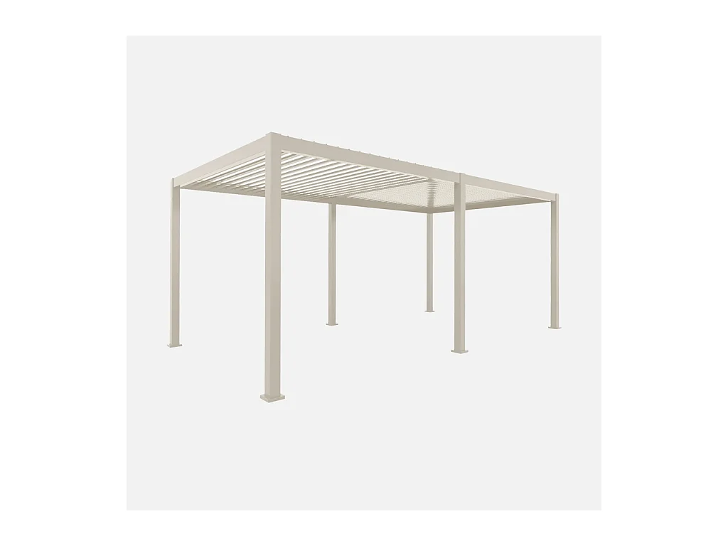 Pérgola bioclimática 3x6m de aluminio beige