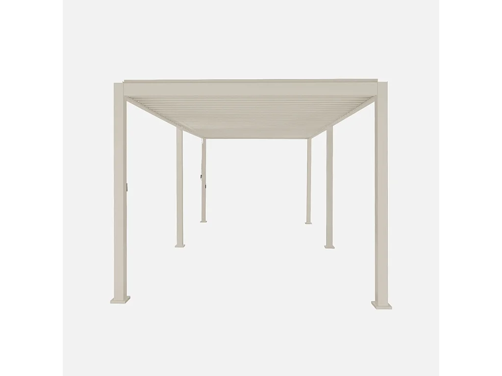 Pérgola bioclimática 3x6m de aluminio con lamas orientables beige