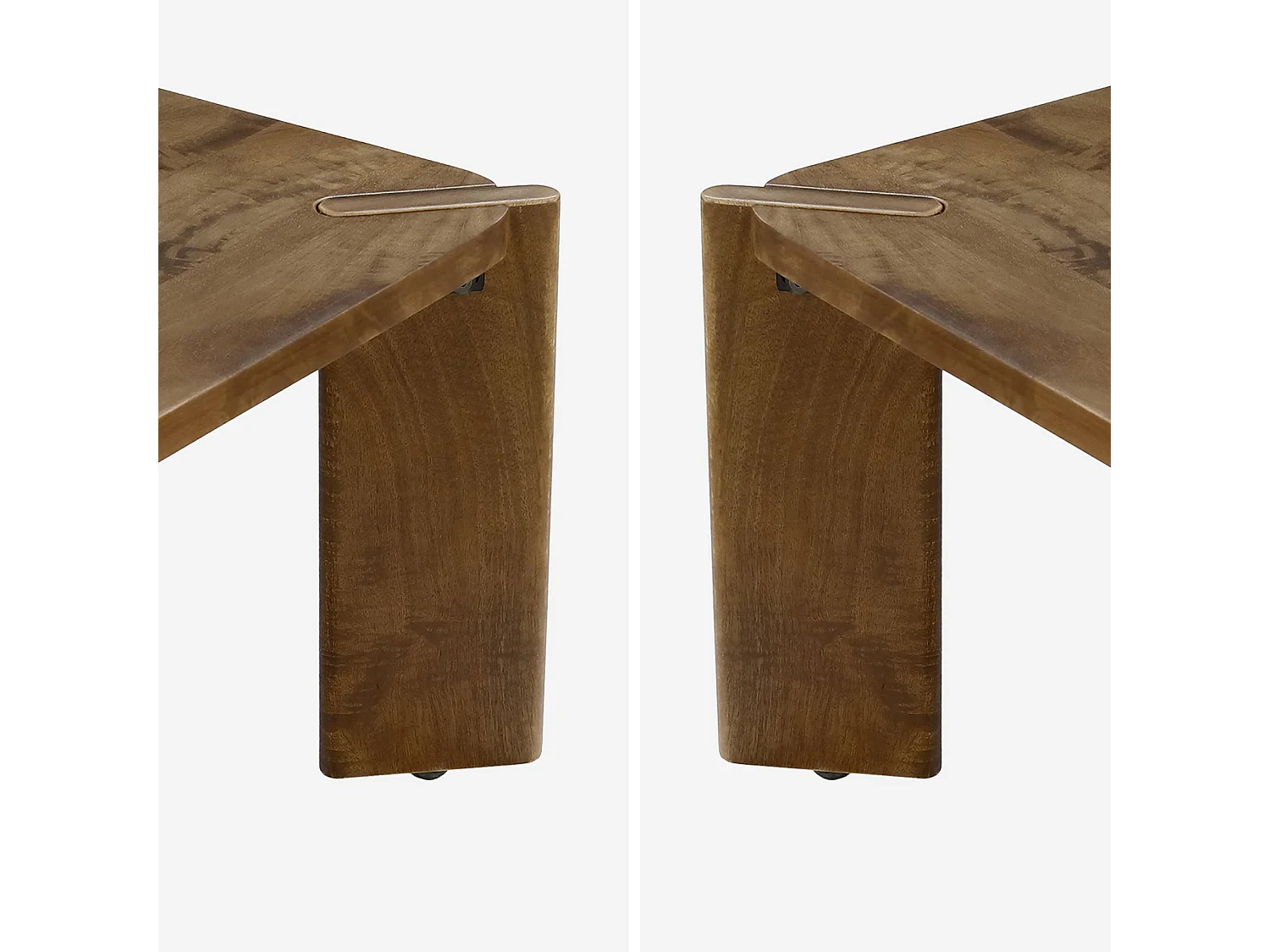 Mesa de centro exótica cuadrada de madera maciza nogal