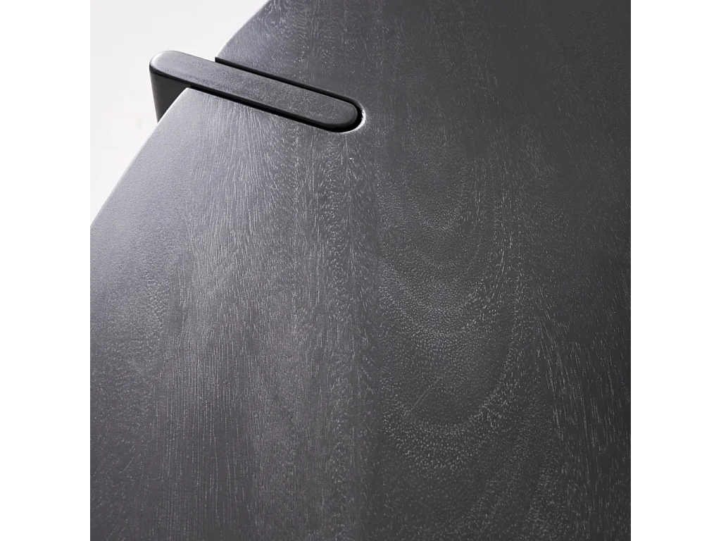 Mesa de centro ovalada de madera maciza de mango negro